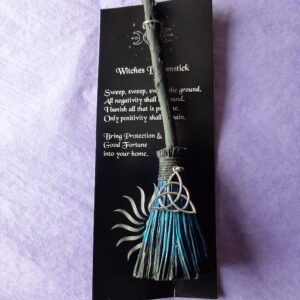 Positive Energy Broomstick Blue with Triquetra Charm