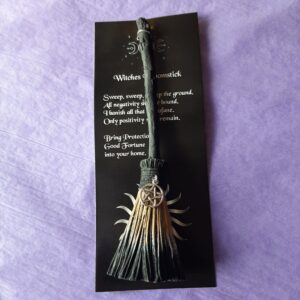 Positive Energy Broomstick Gold with Pentagram Charm