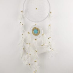Crochet Dreamcatcher - White and Turquoise