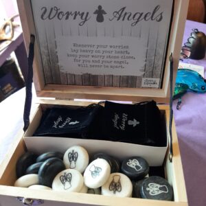 Angel Worry Stone with Velvet Pouch