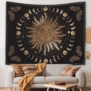 Moon phases sun tapestry